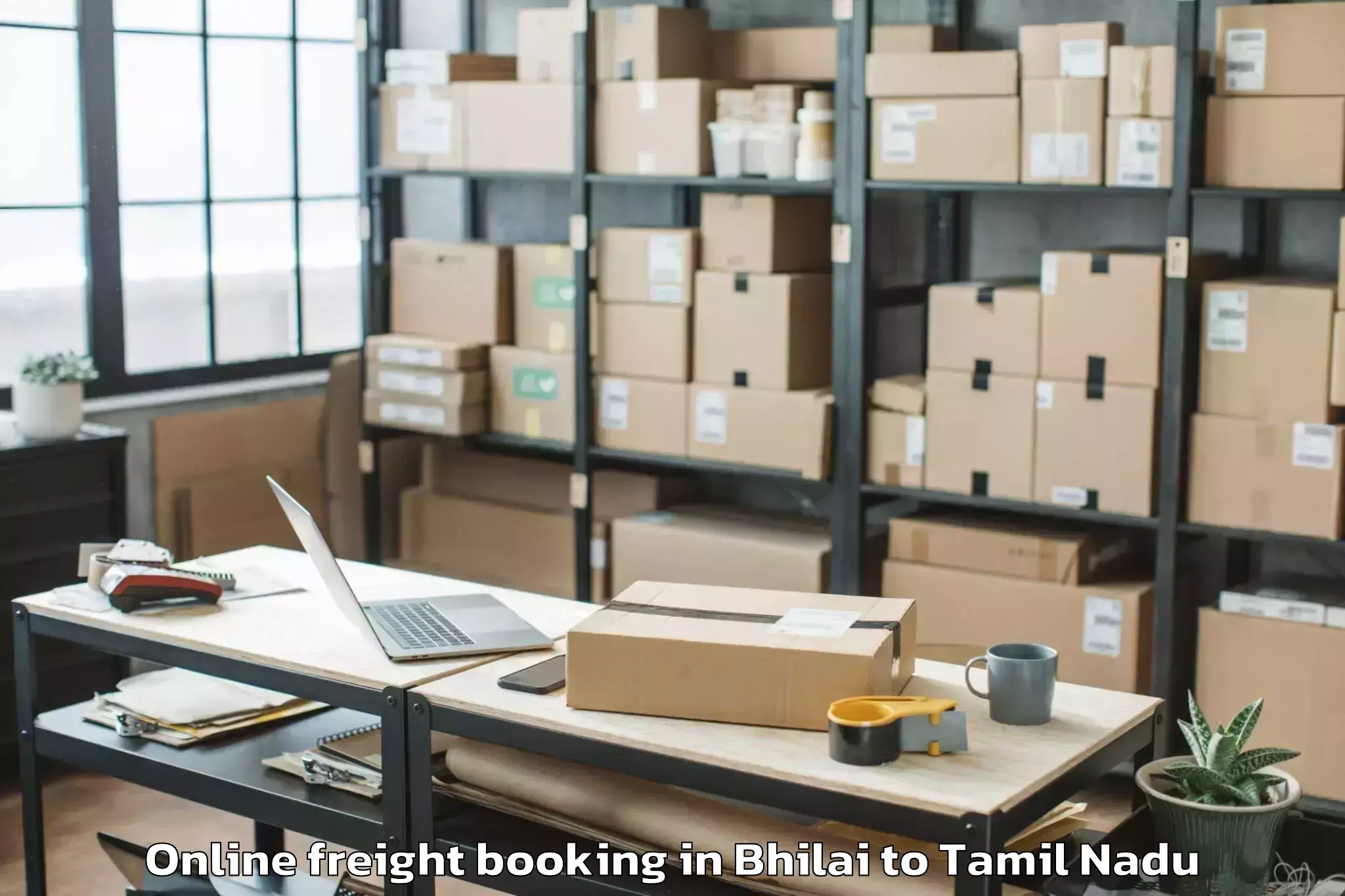 Affordable Bhilai to Walajapet Online Freight Booking